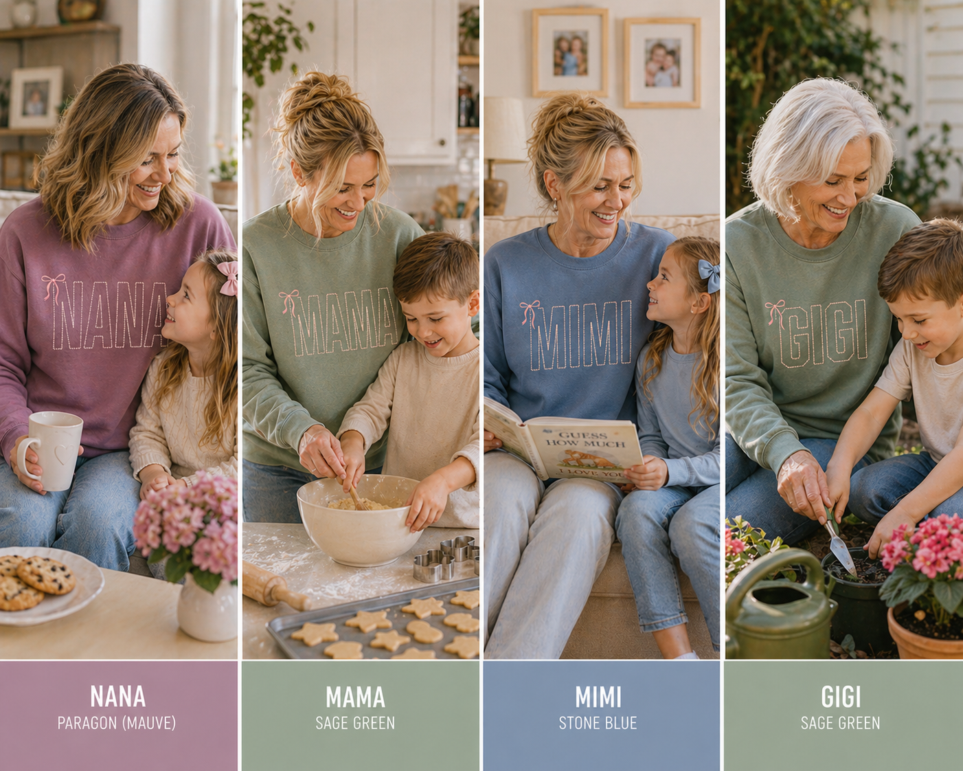 Custom Embroidered Grandma & Mama Sweatshirt