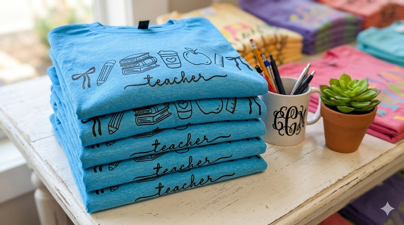 Teacher Essentials Graphic Tee | Cute Teacher Shirt | Back to School Teacher Tee